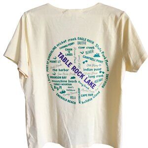 Upcycled Table Rock Lake T-Shirt: Landmarks & Marinas Graphics, Women's XL